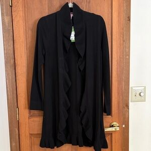 Lilly Pulitzer Black Ruffle Cardigan